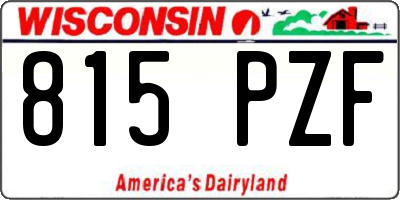 WI license plate 815PZF