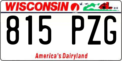 WI license plate 815PZG