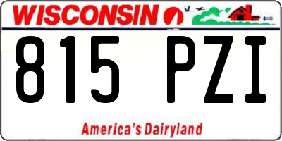 WI license plate 815PZI