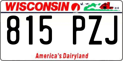 WI license plate 815PZJ