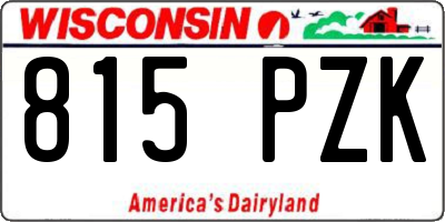 WI license plate 815PZK