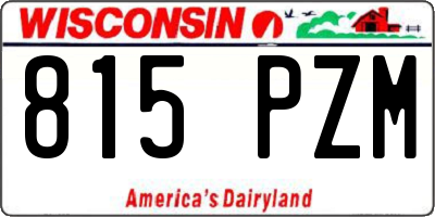 WI license plate 815PZM