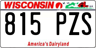 WI license plate 815PZS