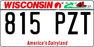 WI license plate 815PZT