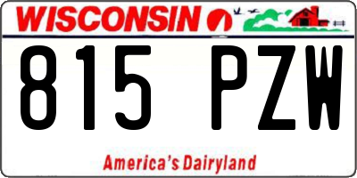 WI license plate 815PZW