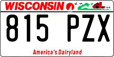 WI license plate 815PZX