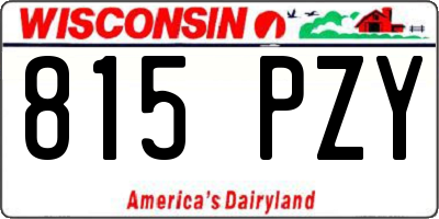 WI license plate 815PZY