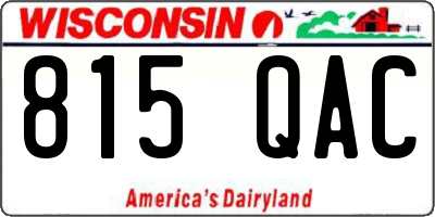 WI license plate 815QAC