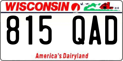 WI license plate 815QAD