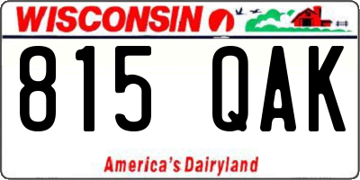 WI license plate 815QAK
