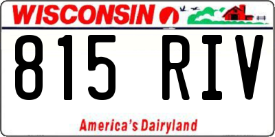 WI license plate 815RIV