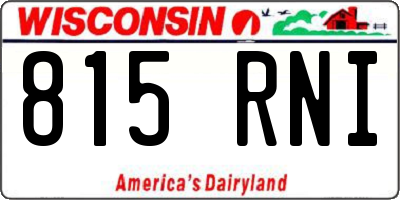 WI license plate 815RNI
