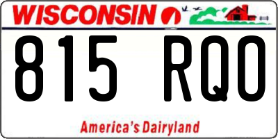 WI license plate 815RQO