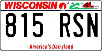 WI license plate 815RSN