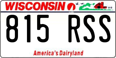 WI license plate 815RSS