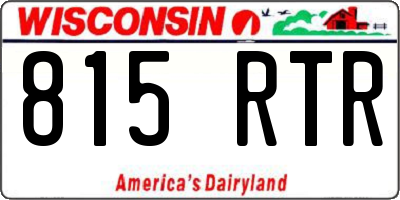 WI license plate 815RTR