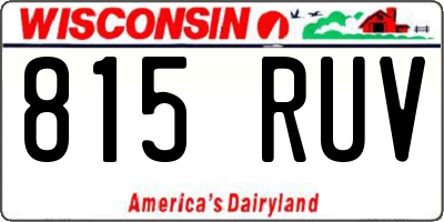 WI license plate 815RUV