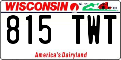 WI license plate 815TWT