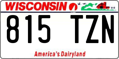 WI license plate 815TZN