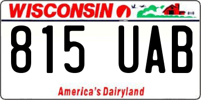 WI license plate 815UAB