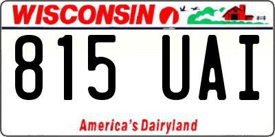WI license plate 815UAI
