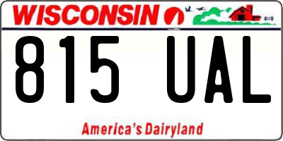 WI license plate 815UAL