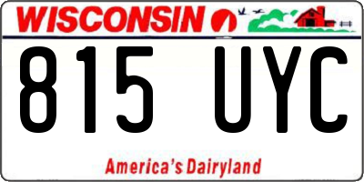WI license plate 815UYC