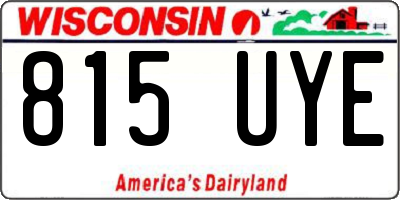 WI license plate 815UYE