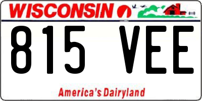 WI license plate 815VEE