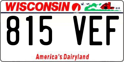 WI license plate 815VEF