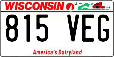 WI license plate 815VEG