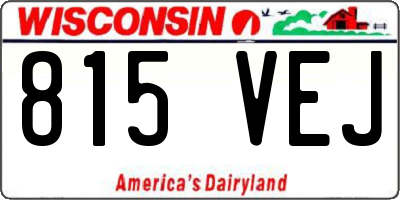 WI license plate 815VEJ