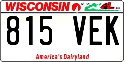 WI license plate 815VEK
