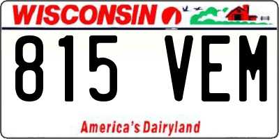 WI license plate 815VEM