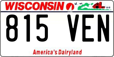 WI license plate 815VEN