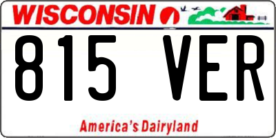 WI license plate 815VER
