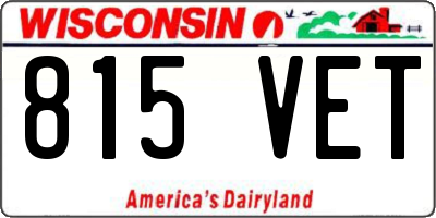 WI license plate 815VET