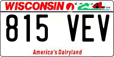 WI license plate 815VEV