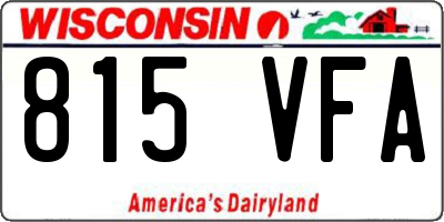 WI license plate 815VFA