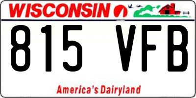 WI license plate 815VFB