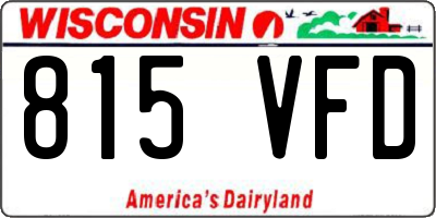 WI license plate 815VFD