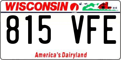 WI license plate 815VFE