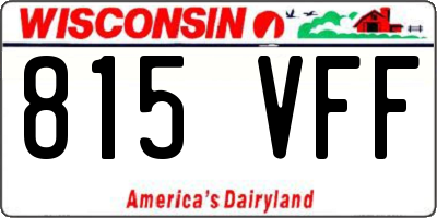 WI license plate 815VFF