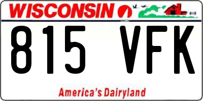 WI license plate 815VFK