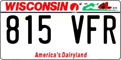 WI license plate 815VFR