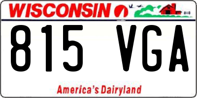 WI license plate 815VGA