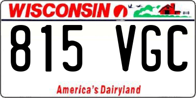 WI license plate 815VGC