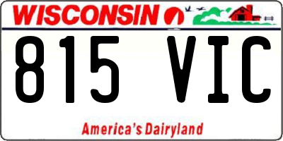 WI license plate 815VIC