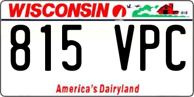 WI license plate 815VPC