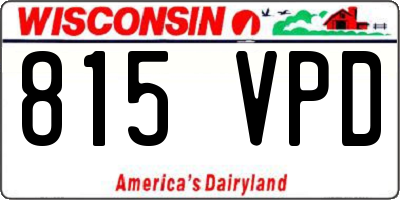 WI license plate 815VPD